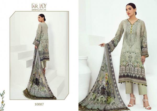 Fair Lady Farasha Lawn Satin Designer Embroidery Pakistani Salwar Collection